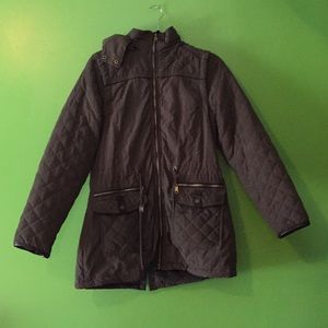 Dark green winter jacket fur inside SIZE L